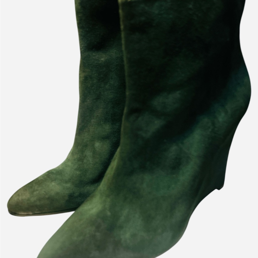 MARTIN MARGIELA - Green Suede / Wood Women's Boots / Size 39 (approx 8 U.S.)